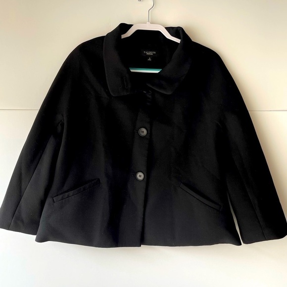 Talbots Women's Plus Size Black Blazer Jacket Coat Wool Blend Jacket, Sz 14 - Picture 4 of 16